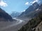 Mer de Glace from Montenvers station. Mer de Glace, Chamonix, France