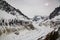 Mer de Glace valley under Mont Blanc massif in French Alsp