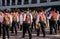 Meran, South Tyrol, Italy - 15 October 2023 Traditional parade of music bands at grape festival