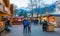 Merano Christmas market in the evening, Trentino Alto Adige, northern Italy.