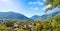 Merano or Meran view from Tappeiner promenade. Trentino Alto Adige Sud Tyrol, Italy