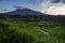 Merapi Mountain Volcano Mountain with Rice fields