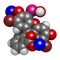 Merbromin topical antiseptic molecule. Used to treat wounds. Contains mercury