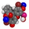 Merbromin topical antiseptic molecule. Used to treat wounds. Contains mercury