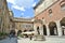 Mercanti square, Merchants square, medieval ancient architecture in Milan.