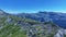 Mercantour national park in french Alps seen from the sky