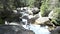 Merced river with snow and mountains