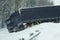 Mercedes-Benz Axor 1836 with a semi-trailer flew off the road