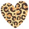 Merch design with heart leopard print