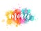 Merci lettering on watercolor paint splash