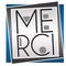 Merci Text Blue Grey Blocks