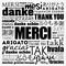 Merci Thank You in French word cloud