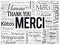 Merci Thank You in French Word Cloud background