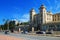 Mercosur Parliament building along the bank of Rio de la Plata i