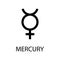 Mercury icon. Planet symbol. Vector black sign on white. Astrological calendar. Jyotisha. Hinduism, Indian or Vedic