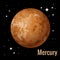 Mercury planet 3d vector illustration. High quality isometric solar system planets.