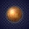 Mercury planet on deep blue space background