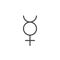 Mercury symbol line icon