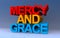mercy and grace on blue