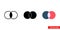 Merge icon of 3 types. Isolated vector sign symbol.