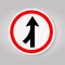 Merge Join Way Left Traffic Road Sign Isolate On White Background,Vector Illustration