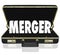 Merger Word Business Briefcase Combine Companies Offer Proposal