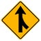 Merges Right Traffic Road Sign,Vector Illustration, Isolate On White Background, Symbols, Icon. EPS10