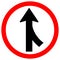 Merges Right Traffic Road Sign,Vector Illustration, Isolate On White Background, Symbols, Icon. EPS10