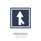 Merging sign icon. Trendy flat vector Merging sign icon on white