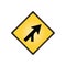 Merging traffic sign. Vector illustration decorative design