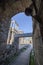 Merida Roman theatre west door. Extremadura, Spain