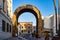 Merida, Spain - November 05, 2019: Arch of Trajan in Merida, Extremadura