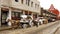 Merida, Yucatan Mexico, January 15, 2015: Horse carriages wait for passengers in front of retail stores.