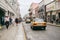 Merida / Yucatan, Mexico - May 31, 2015: The yellow taxi on the street in the city of Merida, Yucatan, Mexico