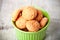 Meringue almond cookies in bowl