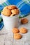 Meringue almond cookies in bucket
