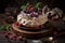 meringue cake delicious fruity dessert with berries and cream