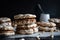 meringue cookie sandwich with creamy peanut butter filling