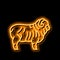 merino sheep neon glow icon illustration