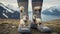 Merino wool socks, calf length long mens sock Generative AI