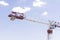 Meriton crane fixed under blue sky with white clouds