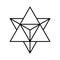 Merkaba symbol. Sacred geometry shape. Star tetrahedron.