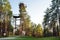 Merkine observation tower, located on a high bank of the largest river in Lithuania, Nemunas, in deep pine forest