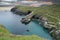 Merlinâ€™s Cave in the bay beside Tintagel in north coast of Cornwall