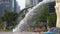 Merlion Fountain on the Promenade of Singapore. Slow Motion