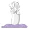 Merlion icon, cartoon style