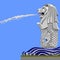 Merlion Statue Park Singapore Building Icon Vector Illustration