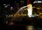 Merlion water blow beautiful Landmark in singapore