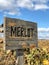 Merlot sign in a vineyard in autumn