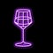merlot wine glass neon glow icon illustration